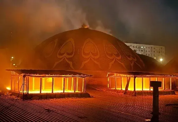 A major fire occurred at the Chorsu market in Tashkent