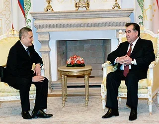 Rustam Azimov holds negotiations with Emomali Rakhmon