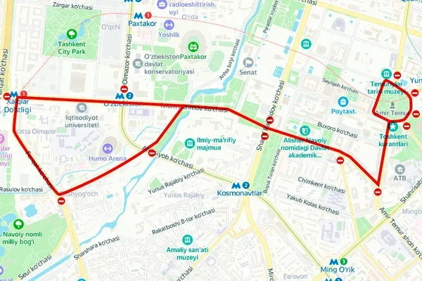 Tomorrow, streets in the center of Tashkent to be blocked in connection with the mass race "Men Golib"