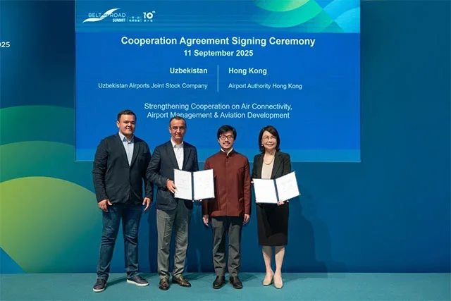 Uzbekistan Airports and Hong Kong International Airport Sign Memorandum of Cooperation