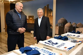 Президенты Узбекистана и Беларуси посетили хоккейный матч на «Humo Arena»