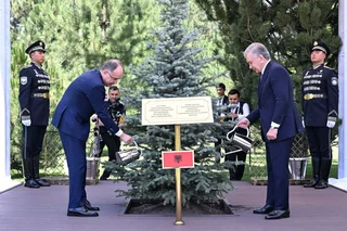 Президенты Узбекистана и Албании посадили дерево на Аллее почётных гостей