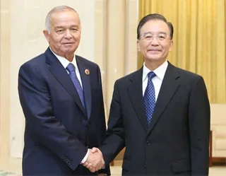 Chinese premier meets Uzbek president