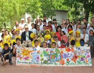 US Embassy marks Earth Day by planting trees in local orphanage