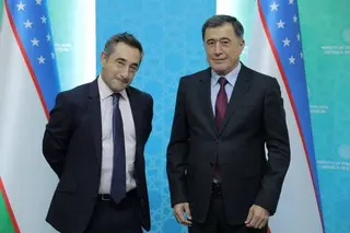 Vladimir Norov receives the communications consultant of the Office of the Adviser to the President of the Republic of Uzbekistan Suma Chakrabarti