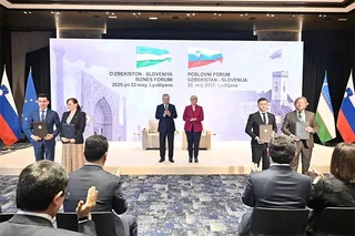 Президент Узбекистана и Президент Словении приняли участие в совместном бизнес-форуме