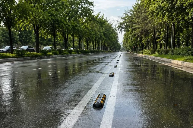 В Ташкенте автобусные полосы начали отделять делиниаторами