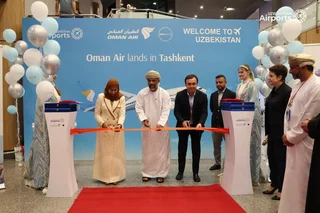 В аэропорту Ташкента встретили первый регулярный рейс Oman Air из Маската