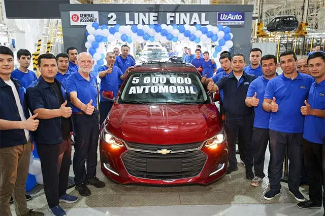 UzAuto Motors besh millioninchi avtomobilni ishlab chiqardi — u Onix modeli bo‘ldi