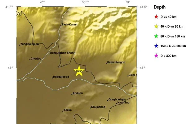 Earthquake in Andijan region registered in Uzbekistan