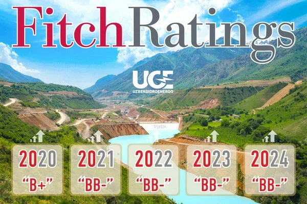 Fitch подтвердило рейтинг «Узбекгидроэнерго» на уровне «BB-», прогноз «Стабильный»