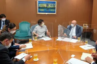 A delegation of Uzbekistan held a meeting at the Japan Institute of International Relations