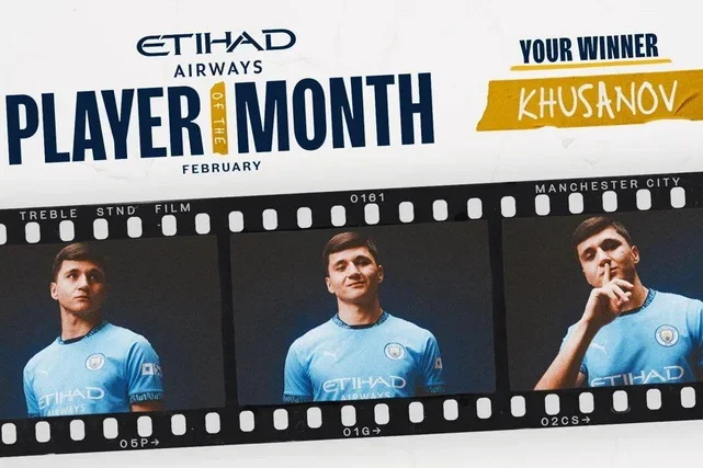Abdulkodir Khusanov named Manchester City’s Player of the Month
