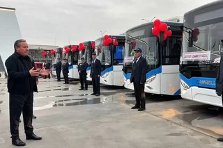 Андижонда янги авлоддаги электробуслар ҳаракати йўлга қўйилди