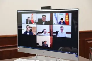 A meeting takes place with the head of the Committee of the Parliament of Kyrgyzstan