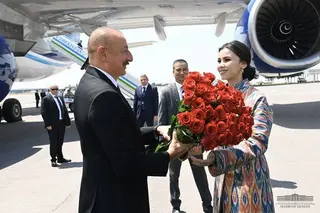 President of Azerbaijan arrives in Uzbekistan