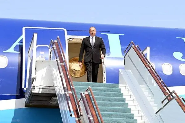 President of the Republic of Azerbaijan arrives in Samarkand