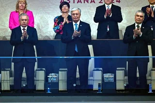 Shavkat Mirziyoyev attends the opening ceremony of the 5th World Nomad Games