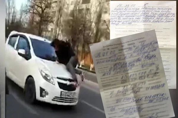 Приняты меры к водителю, двигавшемуся с человеком на капоте автомобиля