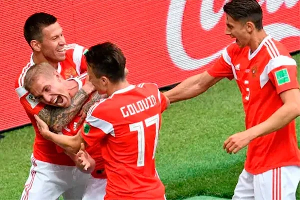 Russia scores five against Saudi Arabia