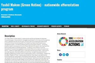 The nationwide program "Yashil makon" is published on the UN electronic platform as an exemplary project for achieving the Sustainable Development Goals