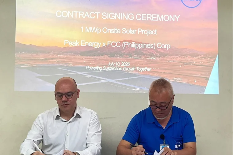 FCC Philippines, Subsidiary of Japan's FCC CO., LTD.,  Global Leader in Motorcycle Clutch Systems, Signs 1,500 MWh Long-Term Solar Agreement with Peak Energy