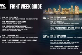Galaxy Macau and UFC Co-present an Action-packed Series of Interactive Events Throughout Fight Week for UFC FIGHT NIGHT Macau