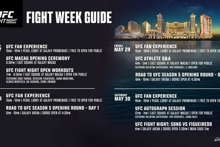 Galaxy Macau and UFC Co-present an Action-packed Series of Interactive Events Throughout Fight Week for UFC FIGHT NIGHT Macau