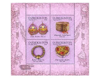 Uzbekistan Post issues postal stamp “Women jewelry”
