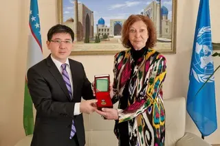 Renate Winter was awarded a badge “For the Protection of Human Rights”