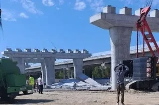В Ташкенте обрушились 5 балок строящегося путепровода
