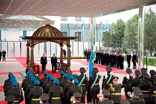 An official meeting of the President of  Russia takes place