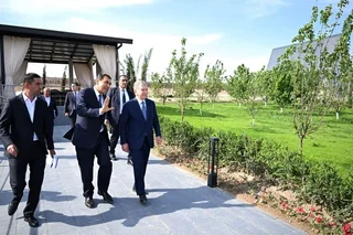 Mirziyoyev Reviews “Karkidon” Tourist Complex in Ferghana Region
