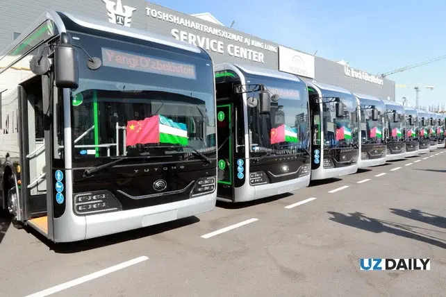 Qarshi shahriga 43 dona yangi va zamonaviy avtobuslar olib kelindi