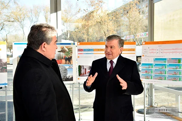 Uzbek leader pays visit to underground construction site